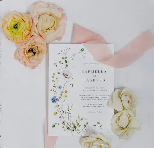 Floral invitation suite